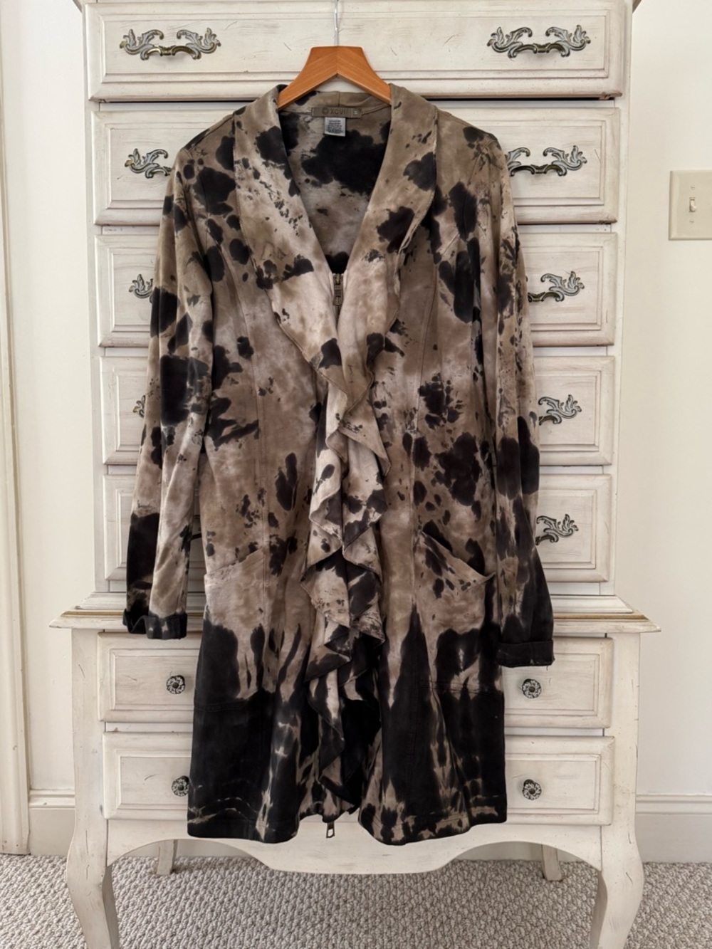 XCVI Tie Dye Boho Cotton Pocketed Duster Cardigan